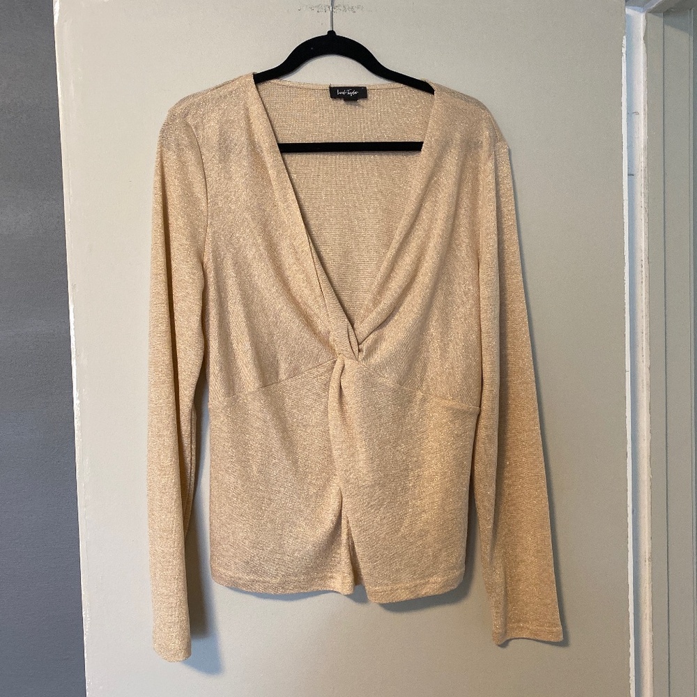 Lord and Taylor glitter viscose blouse size L